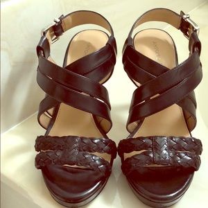 Antonio Melani Black leather sandals/heels